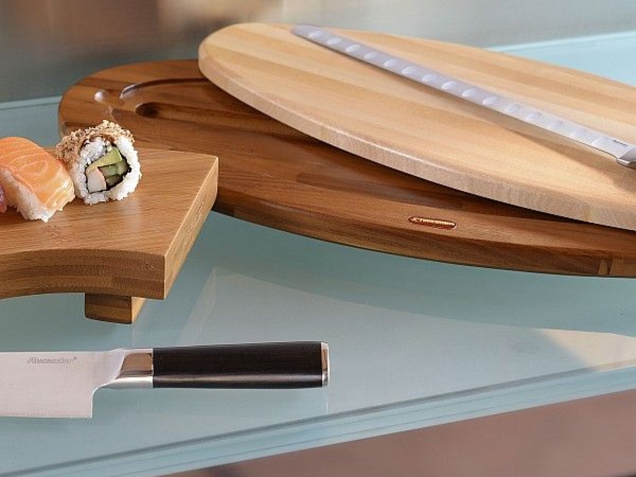 Set Sushi Tagliere e Coltello Santoku Alexander Design